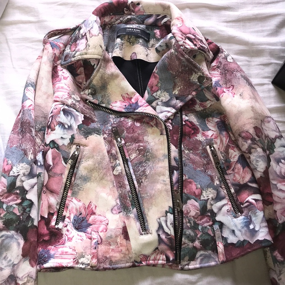 Zara heavy leather jacket